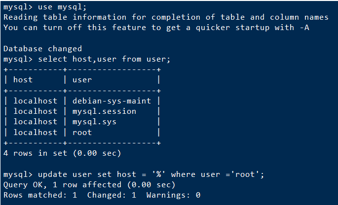 Ubuntu MySQL安装、卸载以及远程连接 - 图3