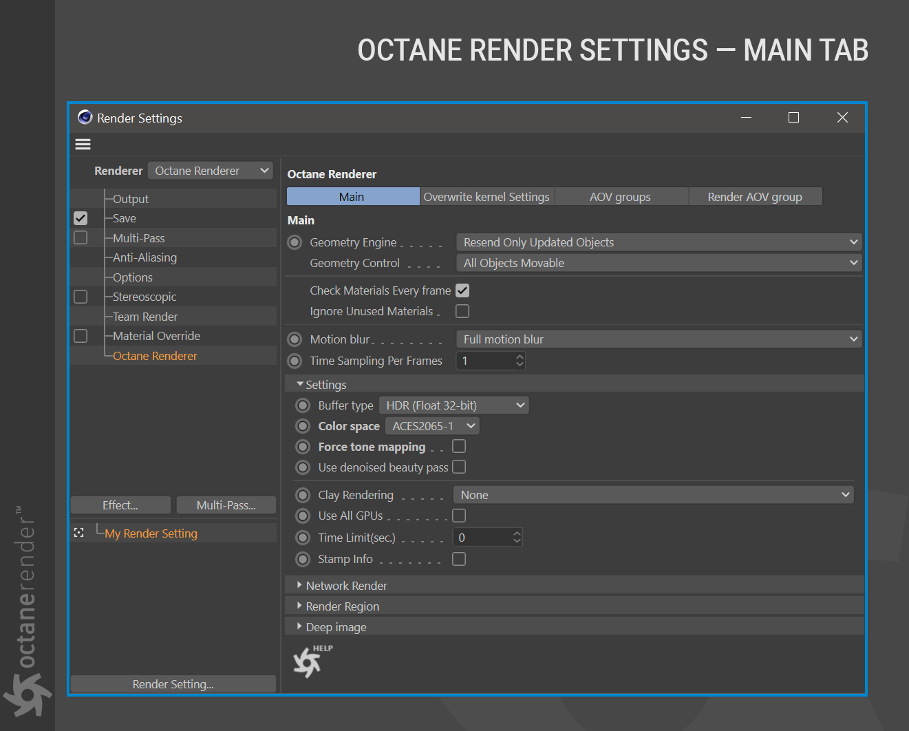 Octane Render Settings-Octane 渲染设置 - 图1