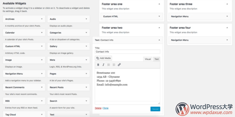 WordPress添加页脚小工具区域 - 图3