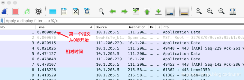 Wireshark 时间设置 - 图1