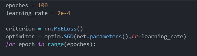 data_to_cu.png
这就运行,好像还不行,以看,后面画图的东西报错了,为啥???哦,东西在GPU上,没法直接画。
需要用.cpu()函数给他搞一个内存上的东西。
net出的结果和损失函数值也需要
实验1
就冲着题目的函数图像,外星人也知道这是正态分布了
直接开始探索。
探索
探索1
(话说Loader和Set不是下面题目的问题吗,为啥这就来了)
Dataset就是数据集(直译)它时一堆标记好数据的集合(训练集、测试集都可以),它负责直接打开一个文件,读取数据(所有的)
DataLoader可以将Dataset按照batch_size分成多个批便于神经网络分批处理,另外,它还是可以迭代的,方便网络训练。
探索2
实验3
???Ag2S你怎么直接跳到实验三了???你前面的东西呢?
其实也看了,但是实验三好玩,而且可以动手搭网络,所以直接上了。
网络模型
如下
别问,问就是摸索出来的,三层全连接网络网络,hidden_size=2500,输入输出按照题目给的来。
激活函数用的都是RELU。
训练和各种参数
(内含代码,想完全独立完成请做完或卡了再看)
好了,模型构建好了,写好代码,欢欢喜喜的准备训练。
那么有几个参数就要确定下来:learning_rate optimizor epochs criterion
第一个是学习率的,刚开始炼还不懂,看前面的比这抄了抄,先来了个5e-3训练到后面震荡太大了,然后用了几个不同的试了试,最后用了2e-4,然后optimizor使用的是SGD(照抄前面的)criterion用的是交叉熵MSELoss。![arg.png