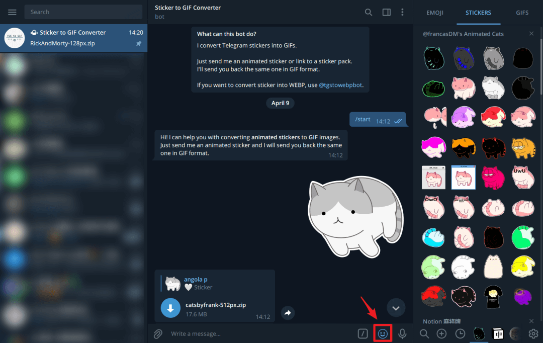 如何从Telegram下载一整套可爱的猫猫表情包？ - 图9
