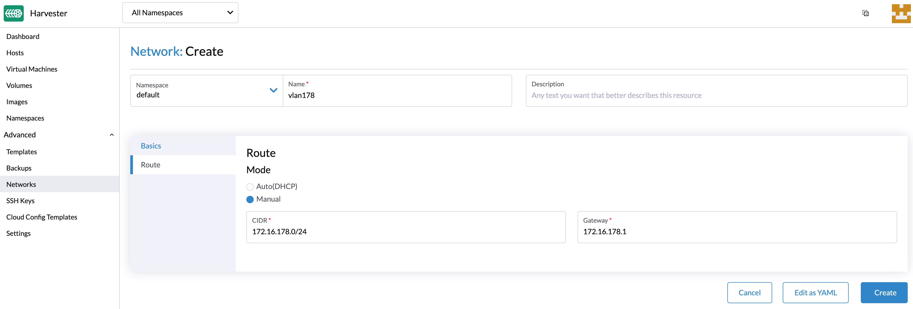 description: Harvester 构建在 Kubernetes 之上，而 Kubernetes 使用 CNI 作为网络提供商和 Kubernetes Pod 网络之间的接口。因此，我们也基于 CNI 实现 Harvester 网络。此外，Harvester UI 集成了 Harvester 网络，来实现用户友好的虚拟机网络配置。 - 图6