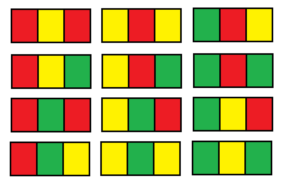 给 N x 3 网格图涂色的方案数[动态规划] - 图1