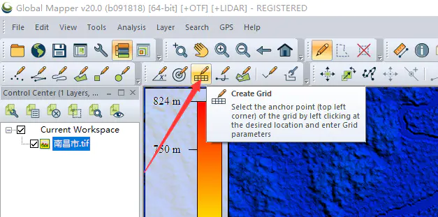 GlobalMapper20生成均匀分布的网格，或者均匀分布的点 - 图2
