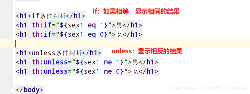 16.Thymeleaf的常见属性：th:if 和 th:unless - 图2