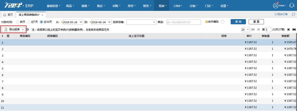 线上商品销售统计 - 图1