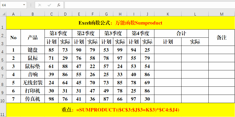 万能函数Sumproduct能解决4大类统计问题 - 图2
