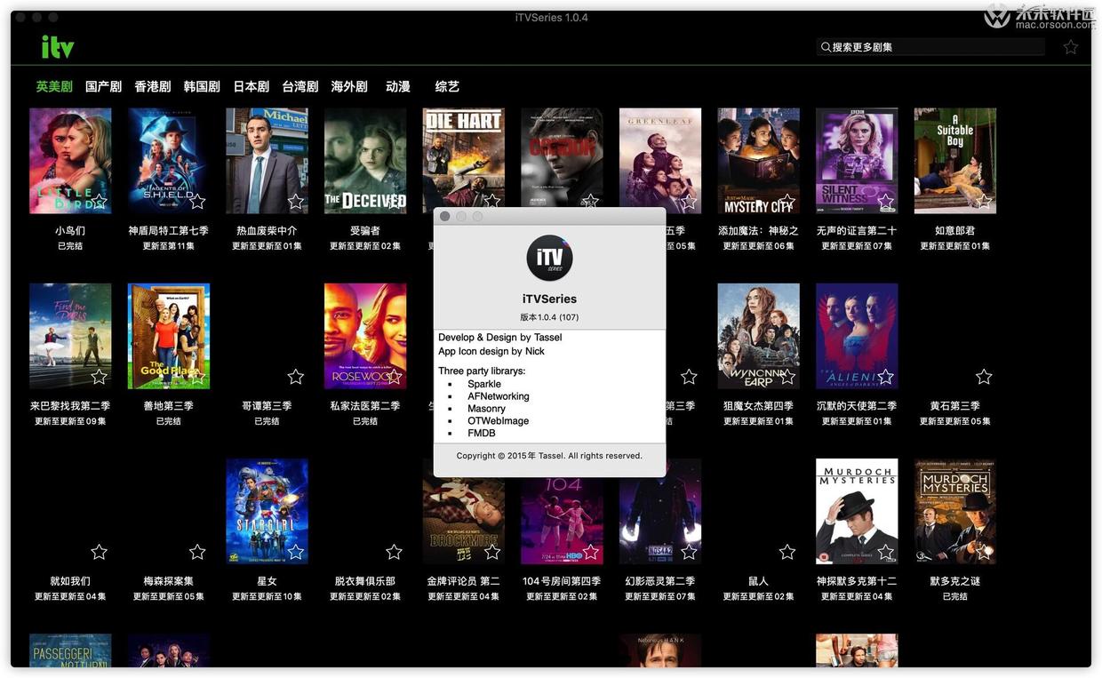 iTVSeries for Mac(全网美剧播放器)v1.0.4中文版 - 图1