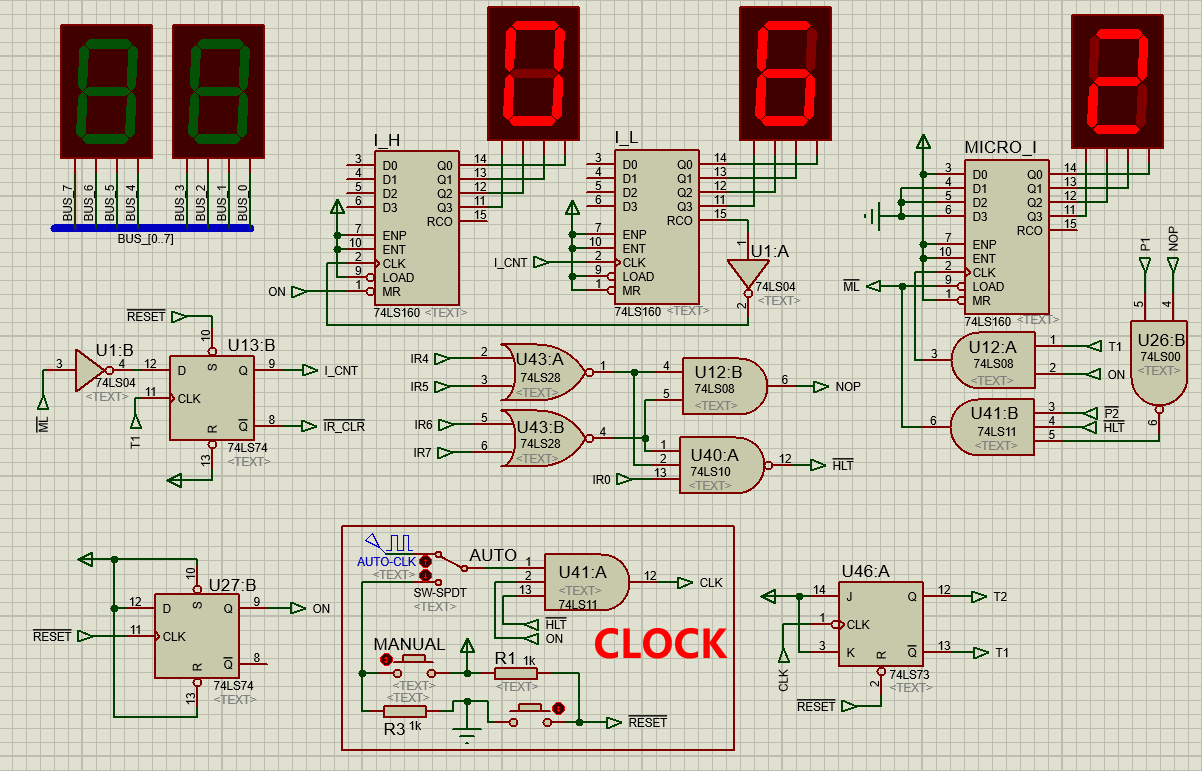 图 3-3 微程序版CPU 的时序电路