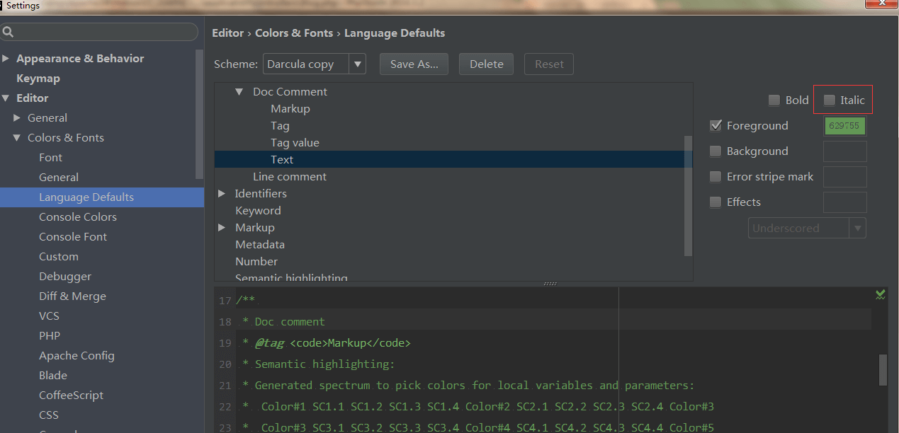 phpstorm取消注释斜体 - 图1