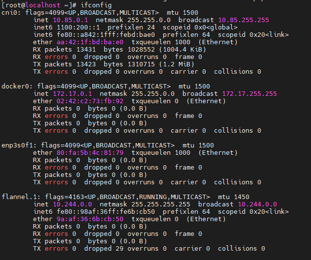 network: failed to set bridge addr: "cni0" already has an IP address different from 10.244.0.1/24 - 图2