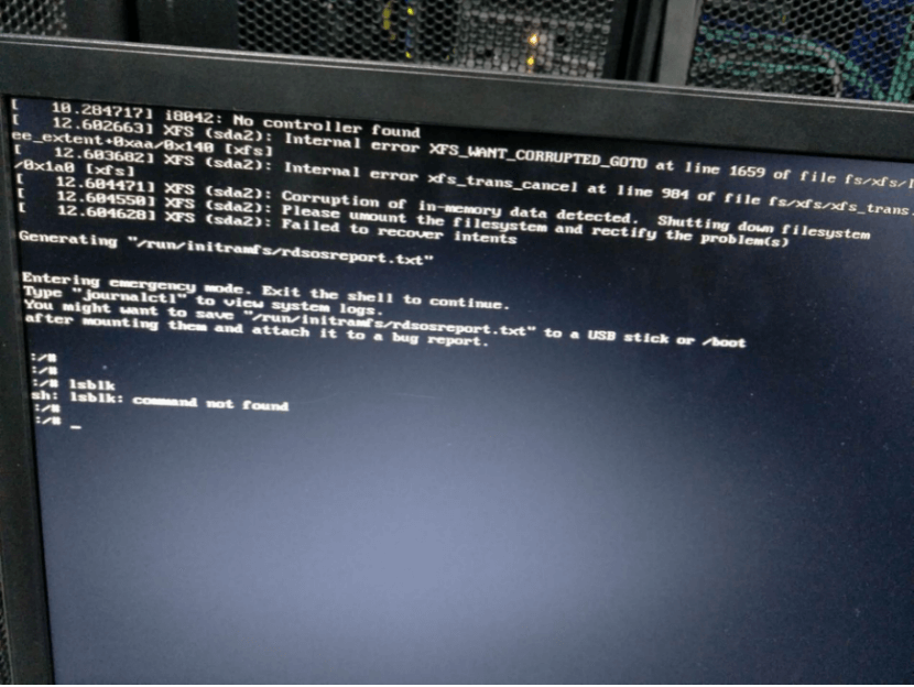 Centos 7 启动错误：XFS_WANT_CORRUPTED_GOTO 修复 - 图1