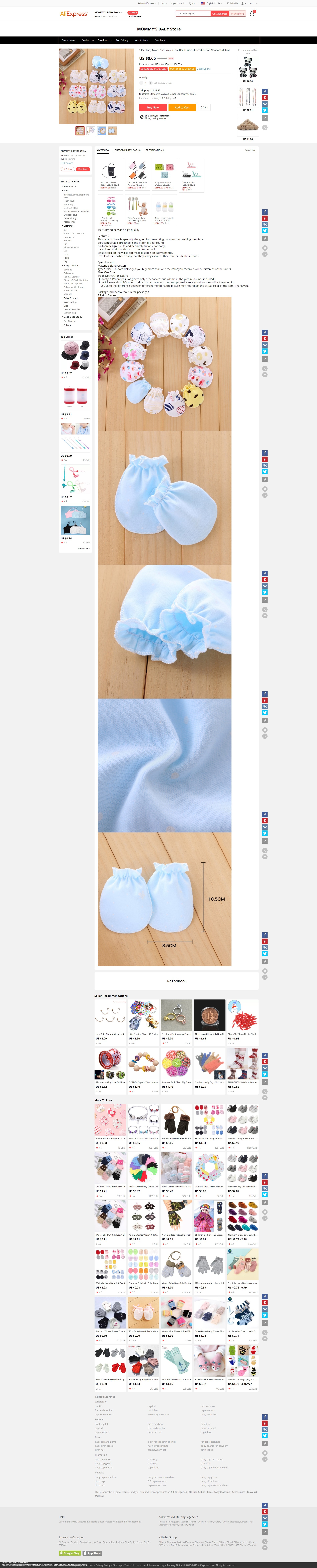 Screenshot of 1 Pair Baby Gloves Anti Scratch Face Hand Guards Protection Soft Newborn Mittens-in Gloves & Mittens from Mother & Kids on AliExpress.jpg