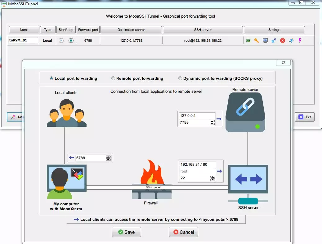 利用MobaXterm图形化配置SSH端口转发 - 图4