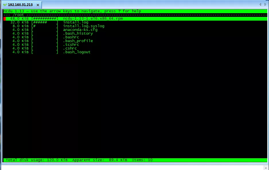 在Linux上使用ncdu工具查看磁盘占用量 - 图2