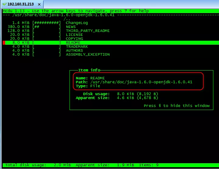 在Linux上使用ncdu工具查看磁盘占用量 - 图4
