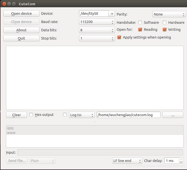 【Linux】串口助手cutecom - 图8