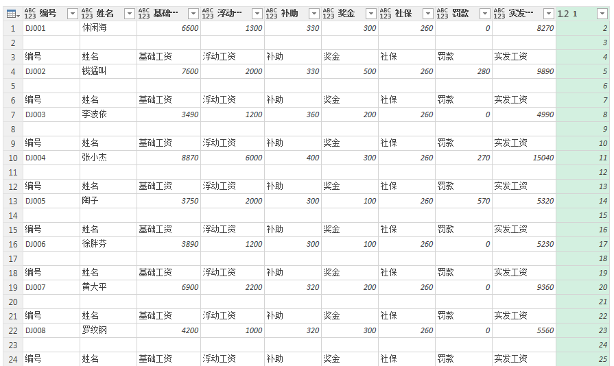 (2条消息) 16、Power Query-批量生成工资条的妙用_少年休闲海-CSDN博客 - 图23