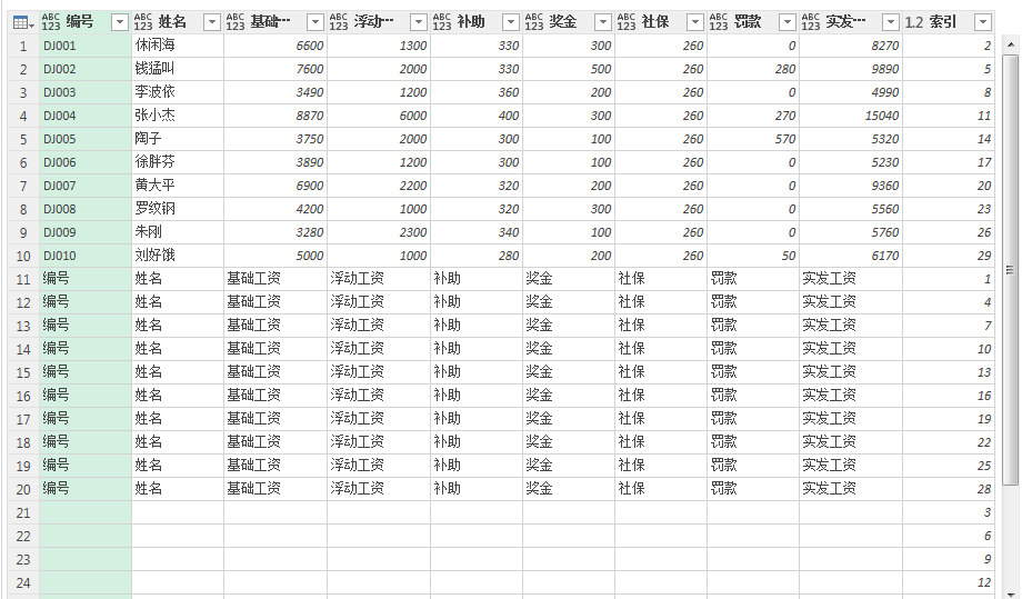 (2条消息) 16、Power Query-批量生成工资条的妙用_少年休闲海-CSDN博客 - 图20