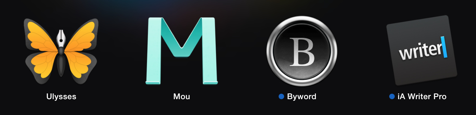 Ulysses  Mou  Byword  write  'JD iA Writer Pro