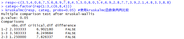 在R语言上做Kruskal–Wallis秩和检验 - 图2