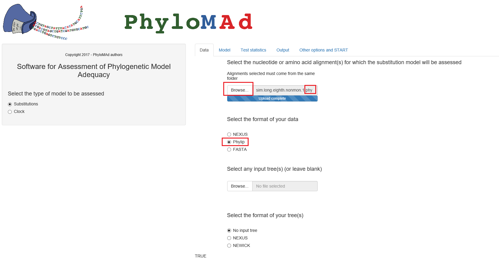 PhyloMad在Windows上使用注意点 - 图1