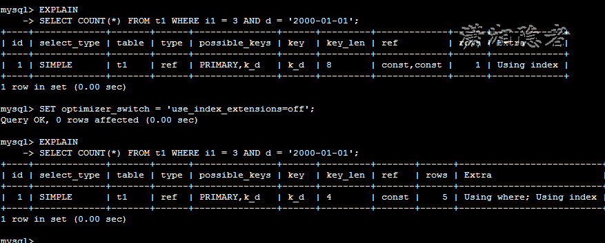 MySQL 执行计划中Extra(Using where,Using index,Using index condition,Using index,Using where)的浅析 - 图2
