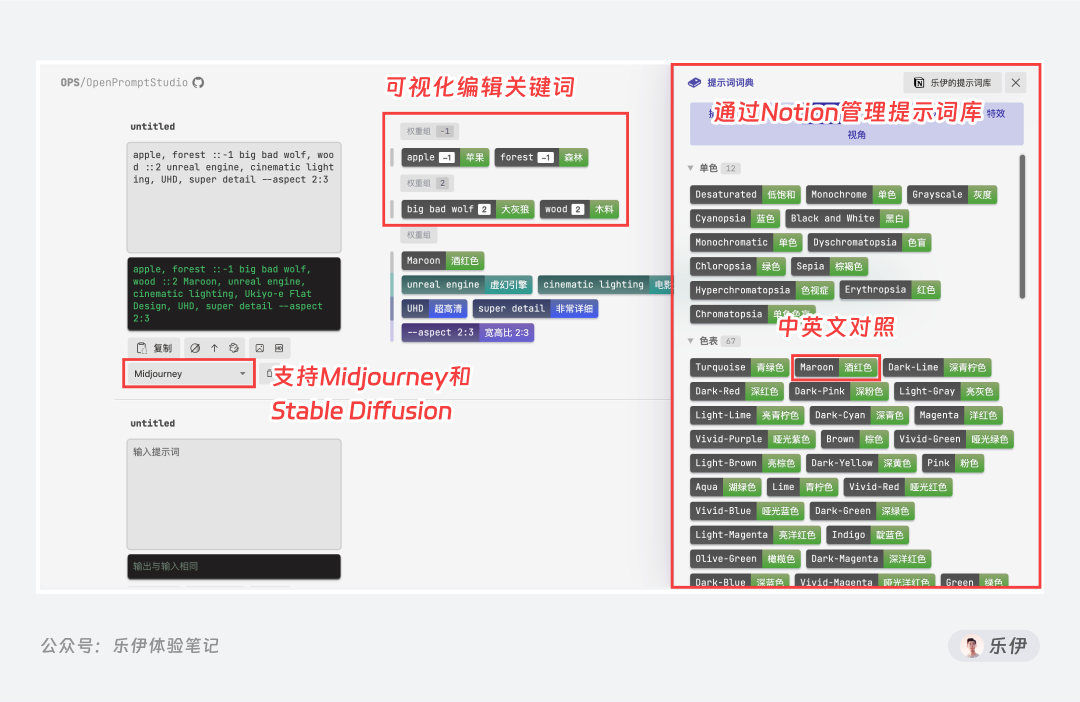 超好用的Midjourney助手｜OPS提示词可视化编辑器 - 图3