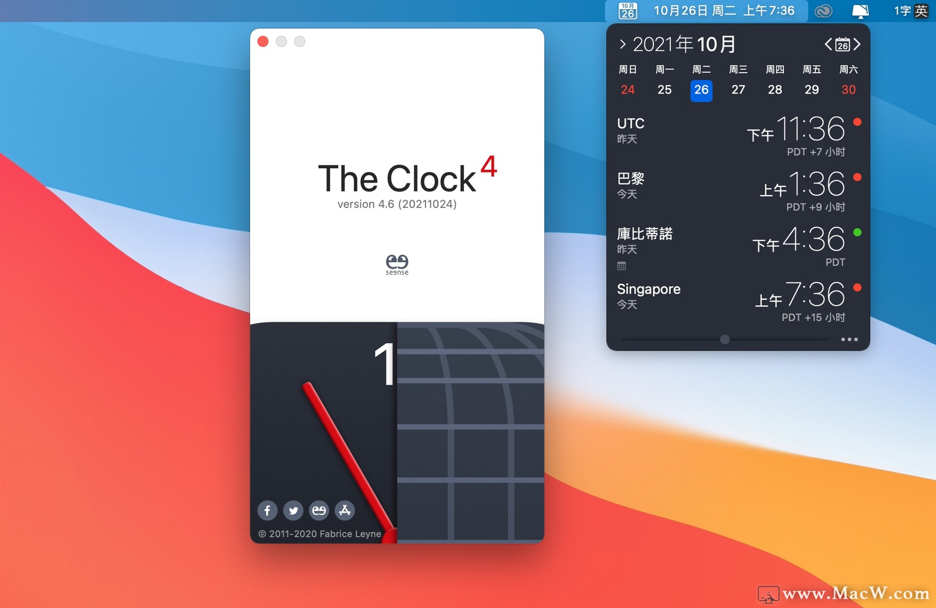 The Clock for Mac(世界时钟日历工具) v4.6中文激活版 - 图1