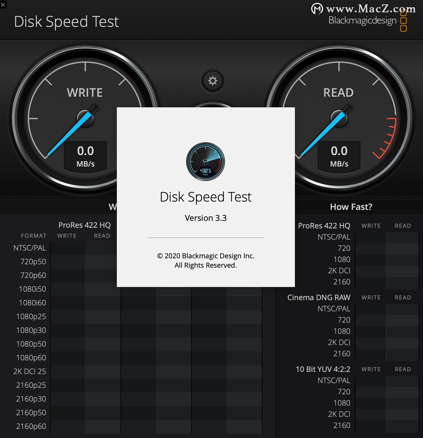 Blackmagic Disk Speed Test Mac版 硬盘测速工具免费版 - 图1