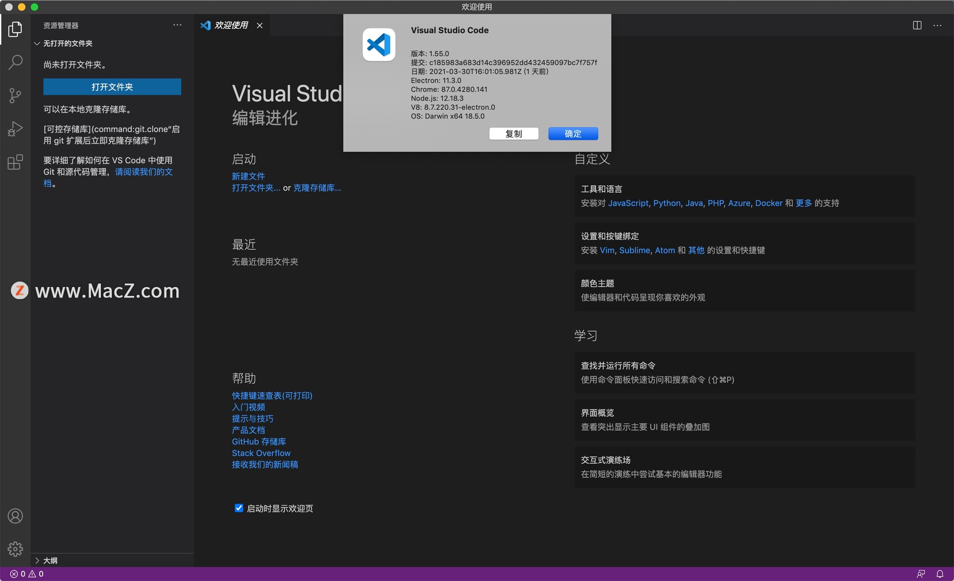 Visual Studio Code for Mac(最好用的微软代码编辑器)v1.55中文免费版 - 图1