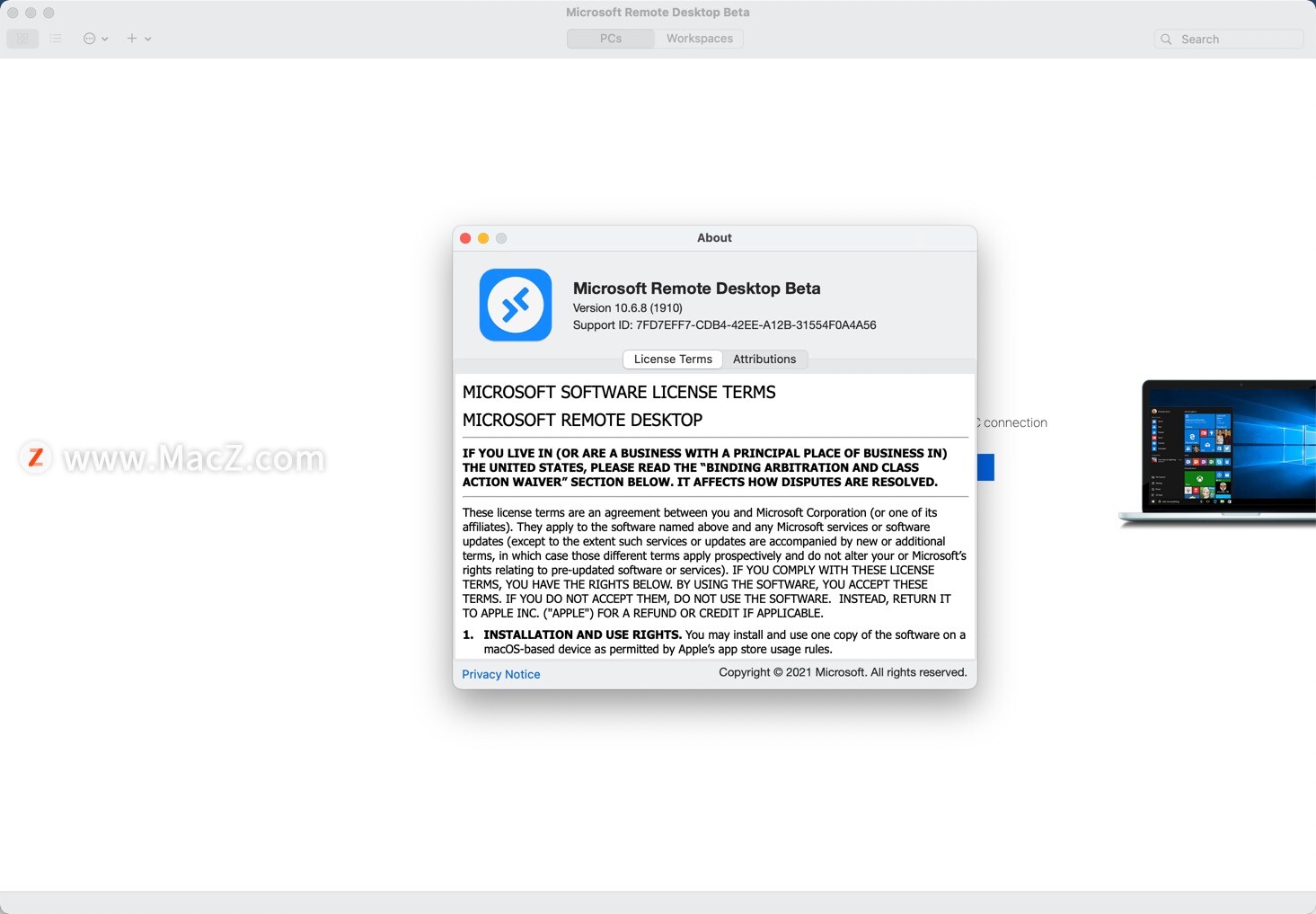 Microsoft Remote Desktop for Mac(微软远程连接工具)v10.6.8 (1910)中英直装版 - 图1