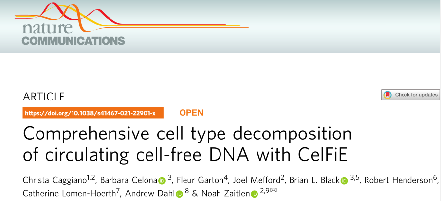 CelFiE：新cfDNA分解方法，可基于甲基化状态准确估计cfDNA来源的细胞类型 - 图2
