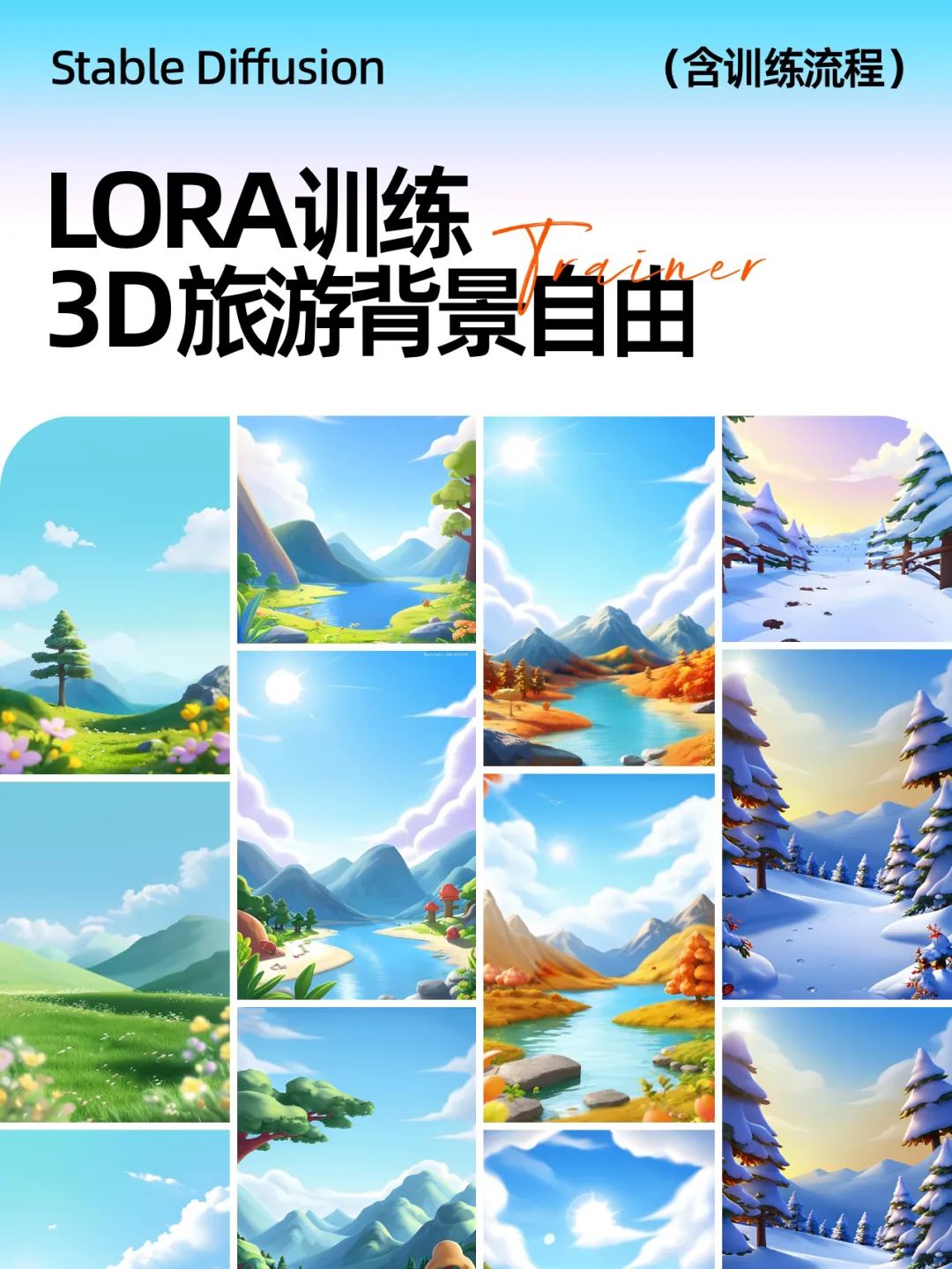 Lora模型训练 | 实现3D旅游背景自由 - 图1