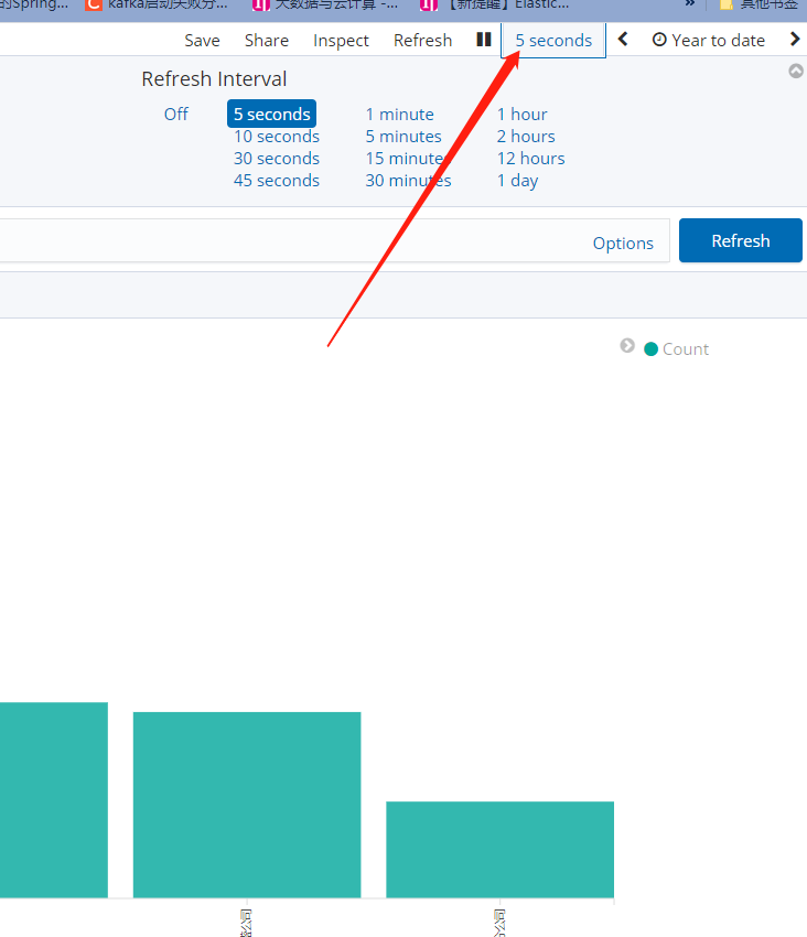 kibana统计图设置自动刷新 - 图1