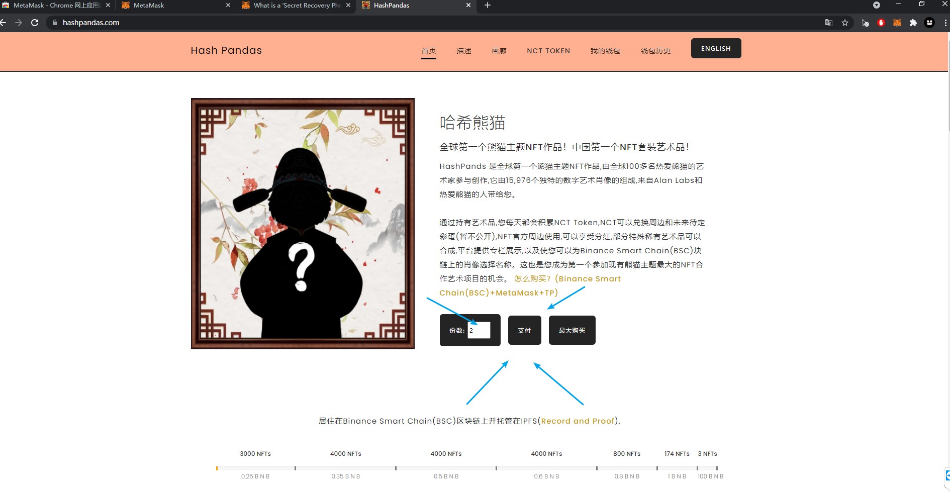 项目官网购买哈希熊猫 NFT 流程 - 图14